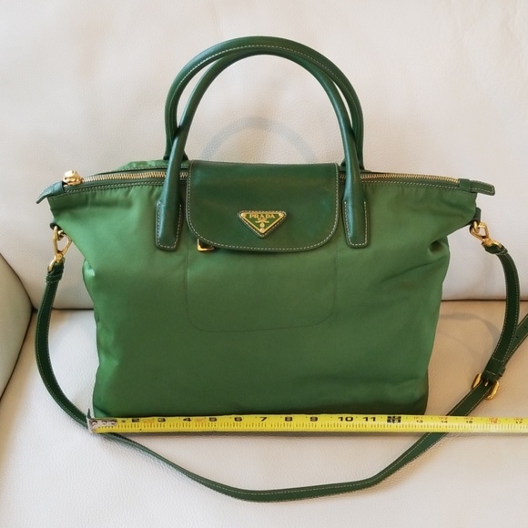 Prada Handbags - Authentic Prada Tote/ Crossbody Green Bag